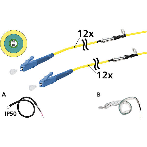 METZ CONNECT Universalkabel 12xOS2, LC-LC, 100m 152U129JJ5100G